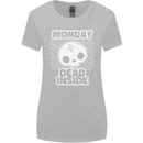 Monday Dead Inside Work Skull Womens Wider Cut T-Shirt Sports Grey