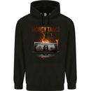 Money Talks Burning Cash Hustle Skull Mens 80% Cotton Hoodie Black