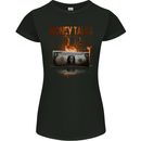 Money Talks Burning Cash Hustle Skull Womens Petite Cut T-Shirt Black