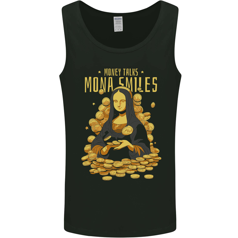 Money Talks Mona Lisa Smiles Cash Hustle Mens Vest Tank Top Black