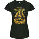 Money Talks Mona Lisa Smiles Cash Hustle Womens Petite Cut T-Shirt Black