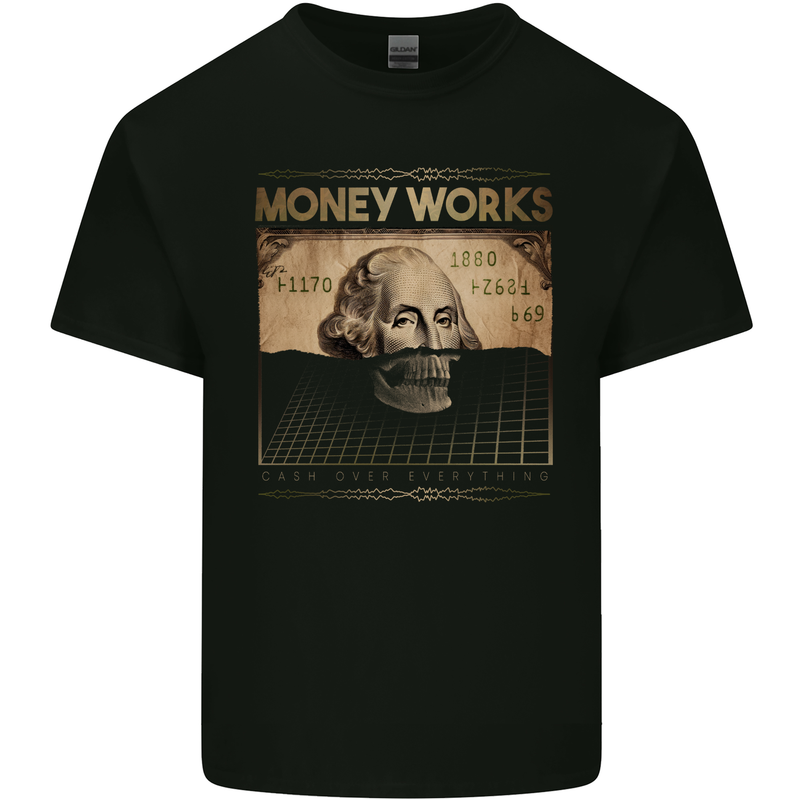 Money Works Cash Over Everything Hustle Kids T-Shirt Childrens Black
