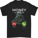 Money is Calling Hustle Mens T-Shirt 100% Cotton Black