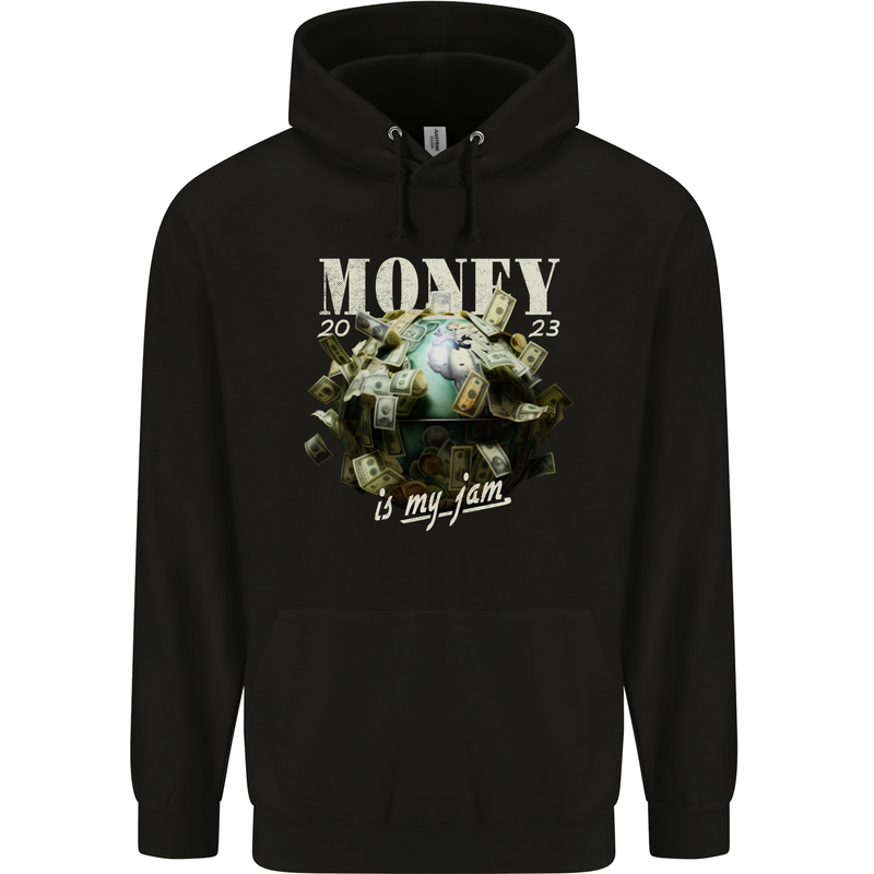 Money is My Jam Cash Hustle Childrens Kids Hoodie Black