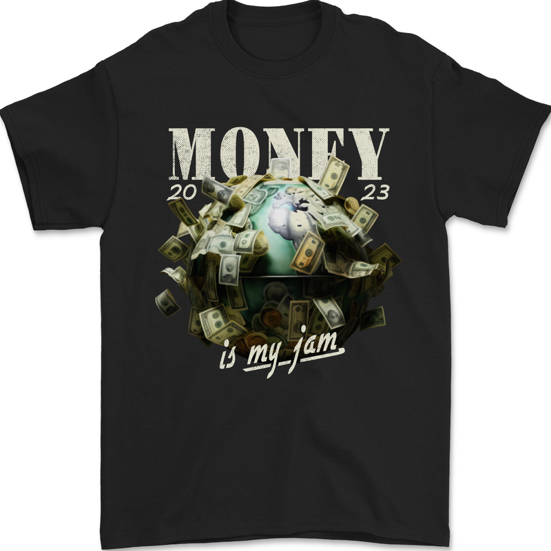 Money is My Jam Cash Hustle Mens T-Shirt 100% Cotton Black