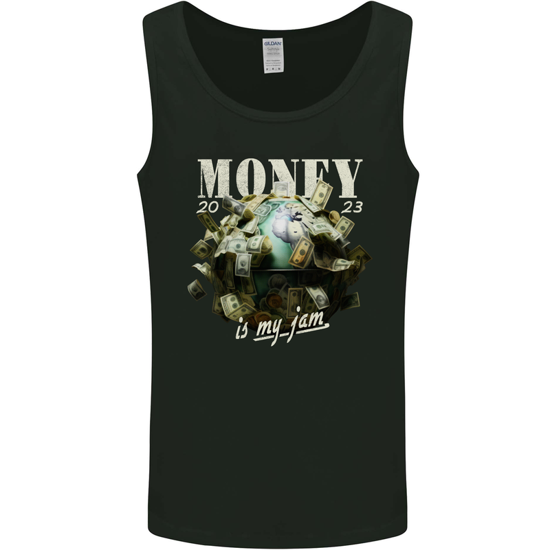 Money is My Jam Cash Hustle Mens Vest Tank Top Black