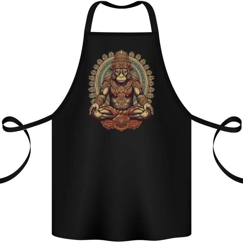 Monkey Guardian Religion Meditaition Yoga Cotton Apron 100% Organic Black