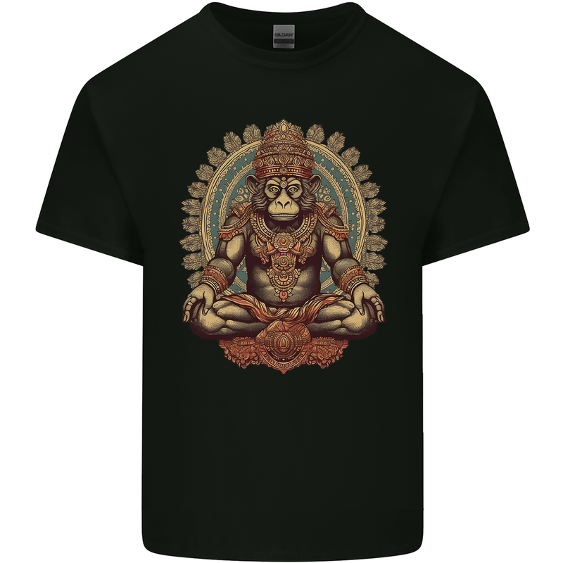Monkey Guardian Religion Meditaition Yoga Kids T-Shirt Childrens Black