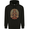 Monkey Guardian Religion Meditaition Yoga Mens 80% Cotton Hoodie Black