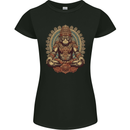 Monkey Guardian Religion Meditaition Yoga Womens Petite Cut T-Shirt Black