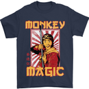 Monkey Magic Japanese Fantasy Retro MMA Mens T-Shirt 100% Cotton Navy Blue