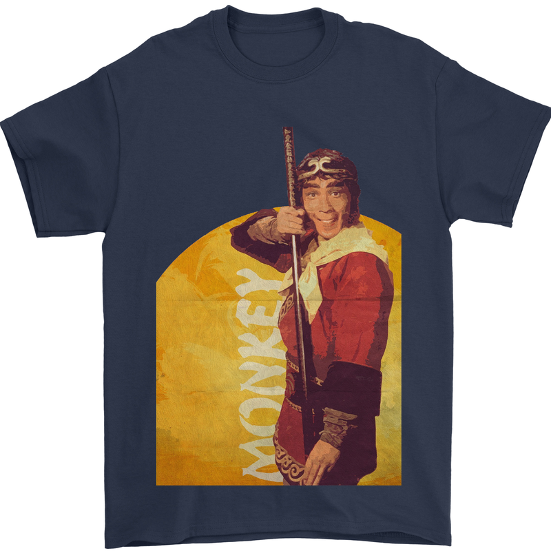Monkey Magic Martial Arts Fantasy TV Retro Mens T-Shirt 100% Cotton Navy Blue