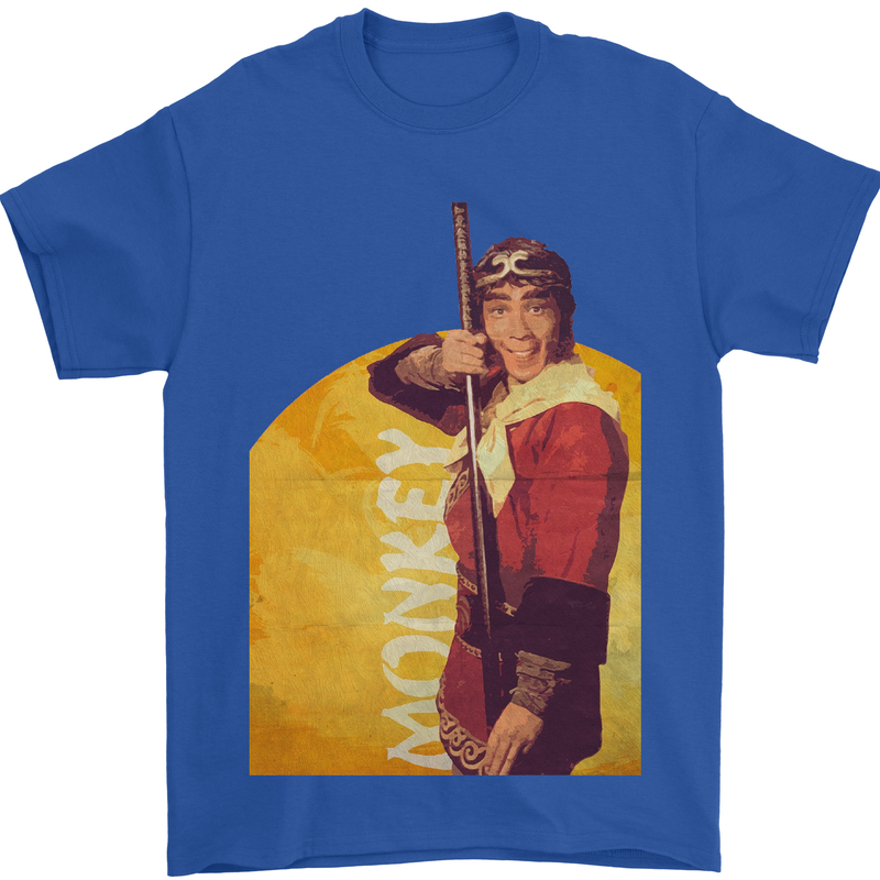 Monkey Magic Martial Arts Fantasy TV Retro Mens T-Shirt 100% Cotton Royal Blue