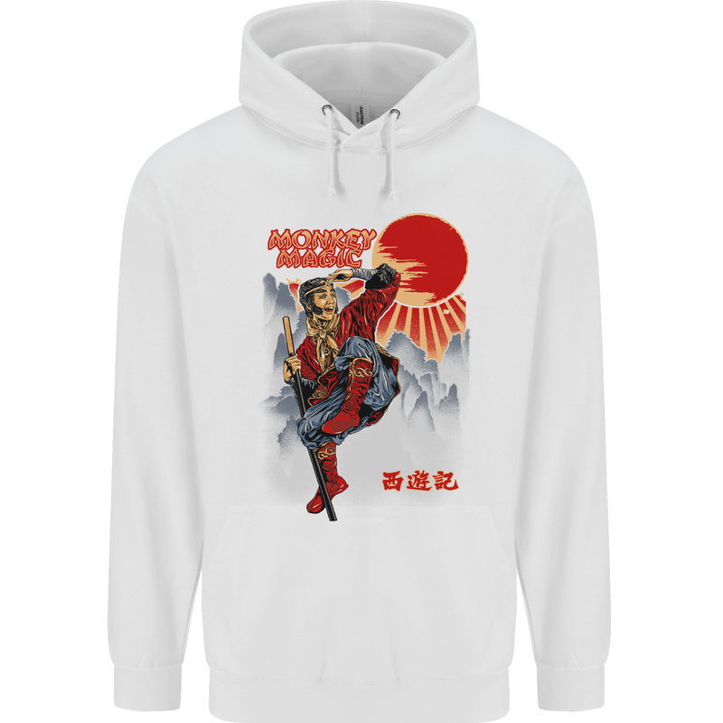 Monkey Magic Retro 70s Martial Arts TV Mens 80% Cotton Hoodie White