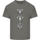 Monkeys See Hear Resist All Evil Chimp Mens Cotton T-Shirt Tee Top Charcoal