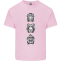 Monkeys See Hear Resist All Evil Chimp Mens Cotton T-Shirt Tee Top Light Pink