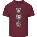 Monkeys See Hear Resist All Evil Chimp Mens Cotton T-Shirt Tee Top Maroon