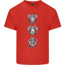Monkeys See Hear Resist All Evil Chimp Mens Cotton T-Shirt Tee Top Red
