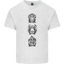 Monkeys See Hear Resist All Evil Chimp Mens Cotton T-Shirt Tee Top White