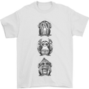 Monkeys See Hear Resist All Evil Chimp Mens T-Shirt 100% Cotton White