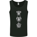 Monkeys See Hear Resist All Evil Chimp Mens Vest Tank Top Black