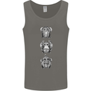 Monkeys See Hear Resist All Evil Chimp Mens Vest Tank Top Charcoal
