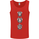 Monkeys See Hear Resist All Evil Chimp Mens Vest Tank Top Red