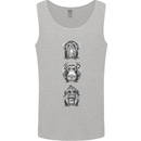 Monkeys See Hear Resist All Evil Chimp Mens Vest Tank Top Sports Grey