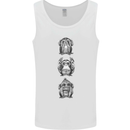 Monkeys See Hear Resist All Evil Chimp Mens Vest Tank Top White