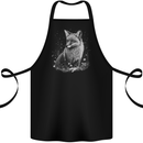 Monochrome Fox Cotton Apron 100% Organic Black