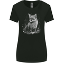 Monochrome Fox Womens Wider Cut T-Shirt Black