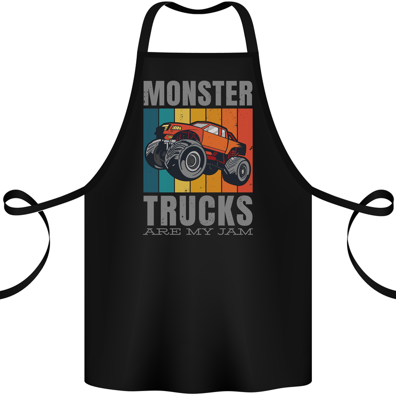 Monster Trucks are My Jam Cotton Apron 100% Organic Black