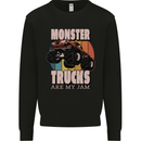 Monster Trucks are My Jam Funny Kids Sweatshirt Jumper Black