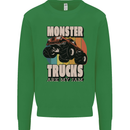 Monster Trucks are My Jam Funny Kids Sweatshirt Jumper Irish Green