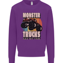 Monster Trucks are My Jam Funny Kids Sweatshirt Jumper Purple
