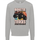 Monster Trucks are My Jam Funny Kids Sweatshirt Jumper Sports Grey
