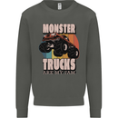 Monster Trucks are My Jam Funny Kids Sweatshirt Jumper Storm Grey