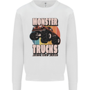 Monster Trucks are My Jam Funny Kids Sweatshirt Jumper White