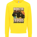 Monster Trucks are My Jam Funny Kids Sweatshirt Jumper Yellow