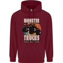 Monster Trucks are My Jam Funny Mens 80% Cotton Hoodie Maroon
