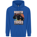 Monster Trucks are My Jam Funny Mens 80% Cotton Hoodie Royal Blue