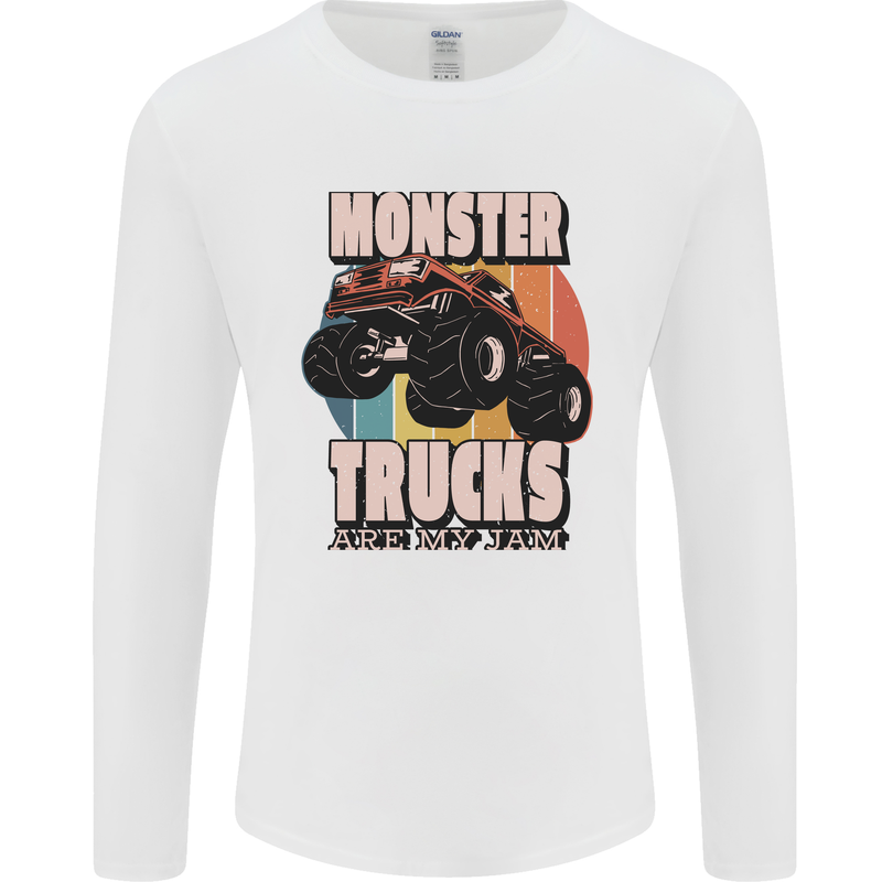 Monster Trucks are My Jam Funny Mens Long Sleeve T-Shirt White