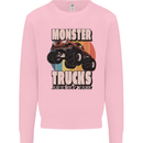 Monster Trucks are My Jam Funny Mens Sweatshirt Jumper Light Pink