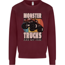 Monster Trucks are My Jam Funny Mens Sweatshirt Jumper Maroon