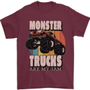 Monster Trucks are My Jam Funny Mens T-Shirt 100% Cotton Maroon