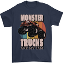 Monster Trucks are My Jam Funny Mens T-Shirt 100% Cotton Navy Blue
