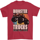 Monster Trucks are My Jam Funny Mens T-Shirt 100% Cotton Red