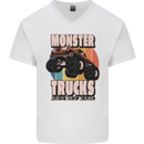 Monster Trucks are My Jam Funny Mens V-Neck Cotton T-Shirt White