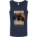 Monster Trucks are My Jam Funny Mens Vest Tank Top Navy Blue