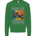 Monster Trucks are My Jam Kids Sweatshirt Jumper Irish Green